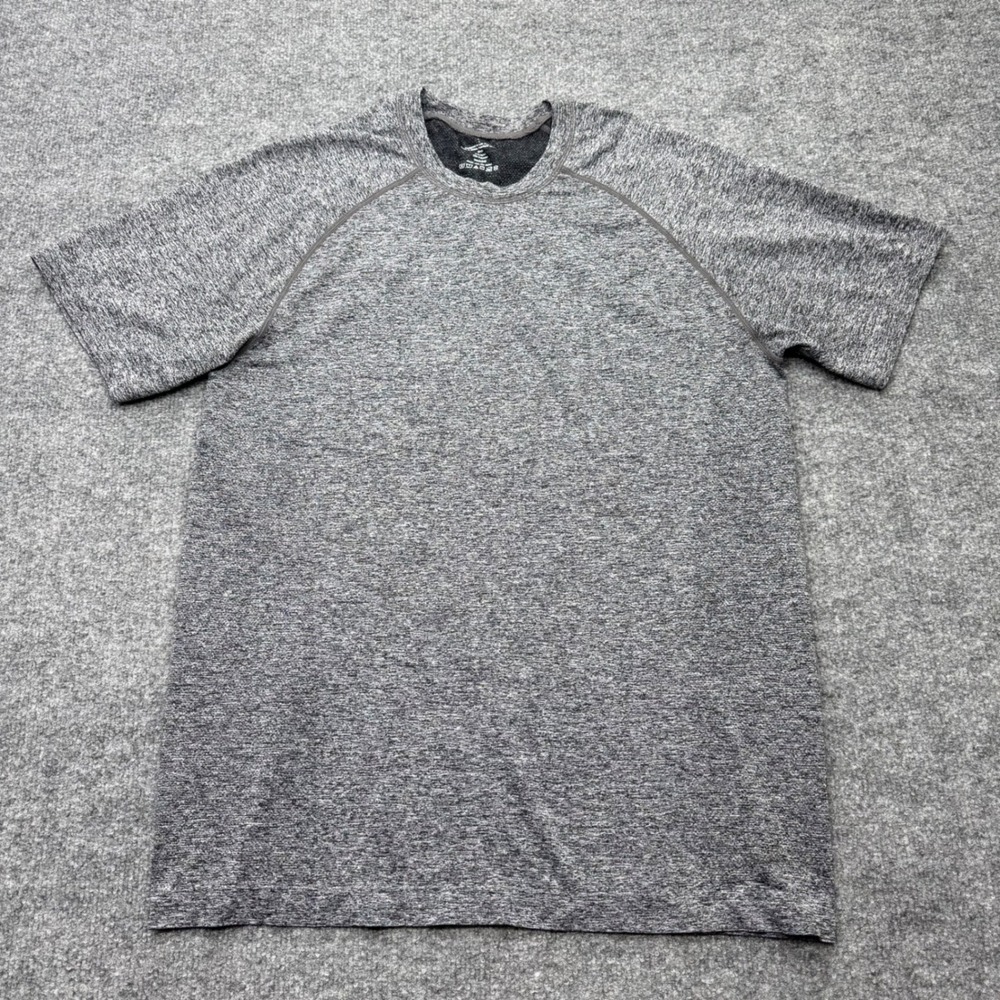 Fabletics Mens Gray Space Dye Raglan Short Sleeve Performance T-Shirt Size L